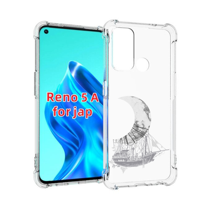 

Чехол MyPads черно белый корабль полумесяц для Oppo Reno 5A, Прозрачный, Tocco