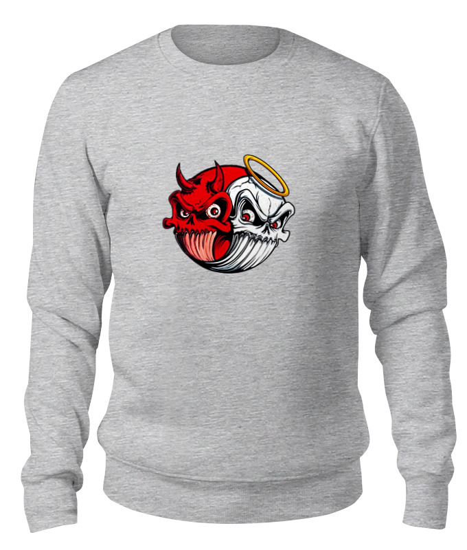 

Свитшот унисекс Printio Angel & devil серый XL, Angel & devil