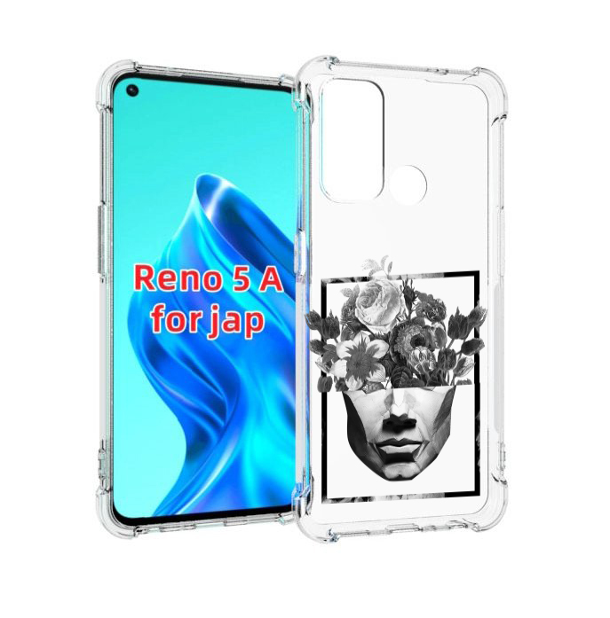 

Чехол MyPads черно белая ваза в абстракции для Oppo Reno 5A, Прозрачный, Tocco