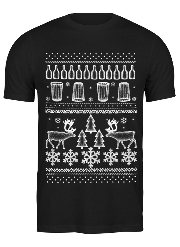 

Футболка мужская Printio Christmasdeers черная S, Christmasdeers