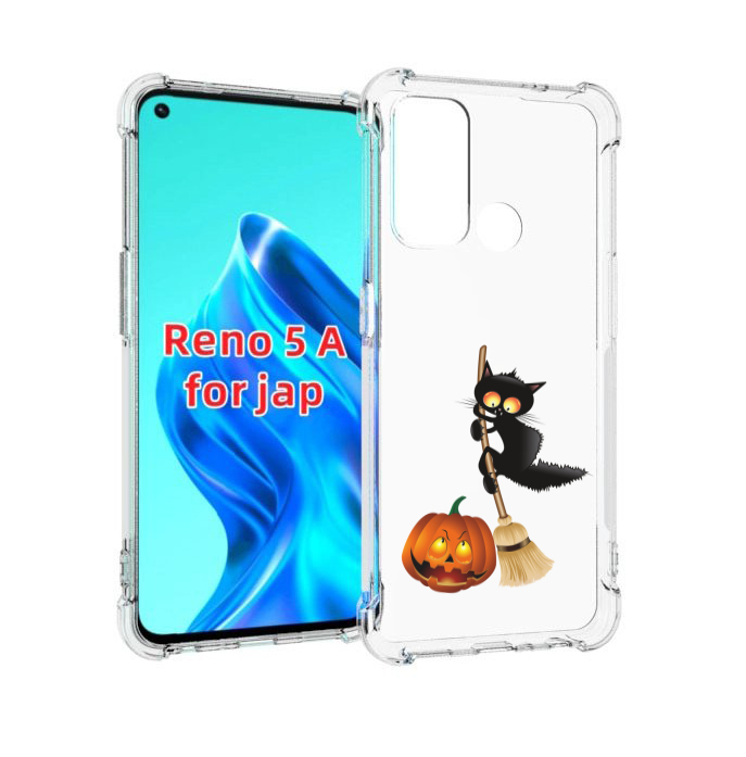 

Чехол MyPads хэлуинский котик для Oppo Reno 5A, Прозрачный, Tocco