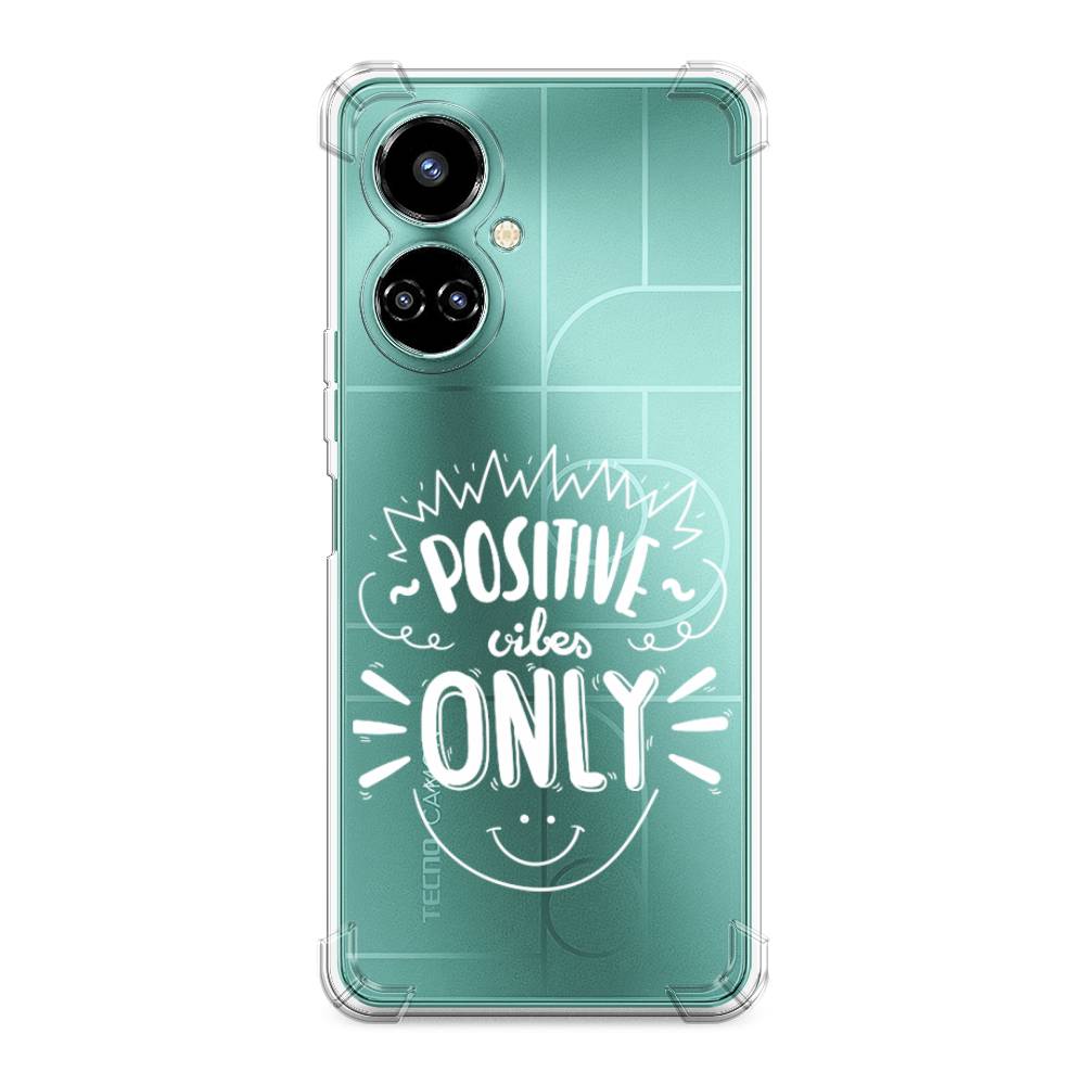 фото Противоударный силиконовый чехол "positive vibes only графика" на tecno camon 19 awog