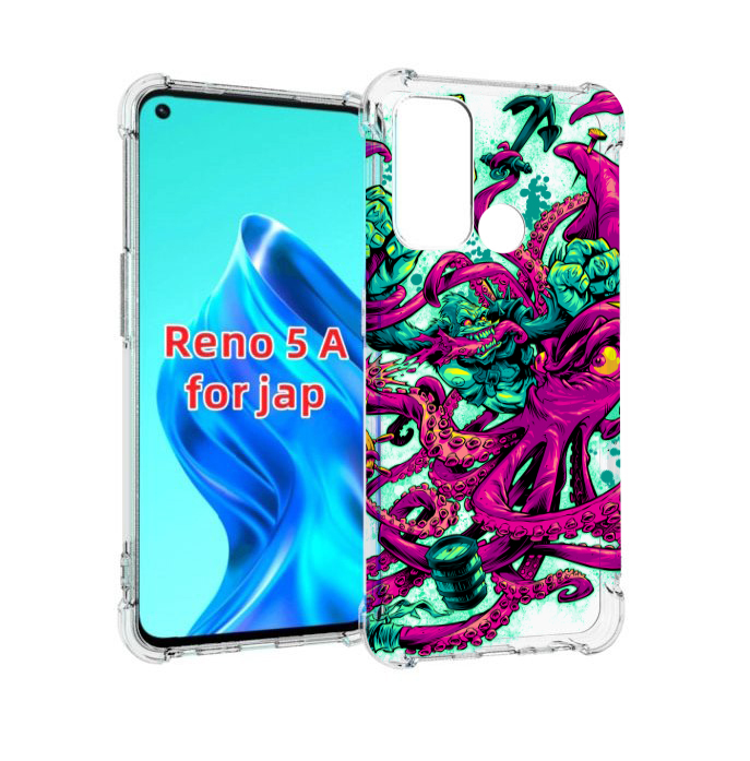

Чехол MyPads фиолетовый кракен для Oppo Reno 5A, Прозрачный, Tocco