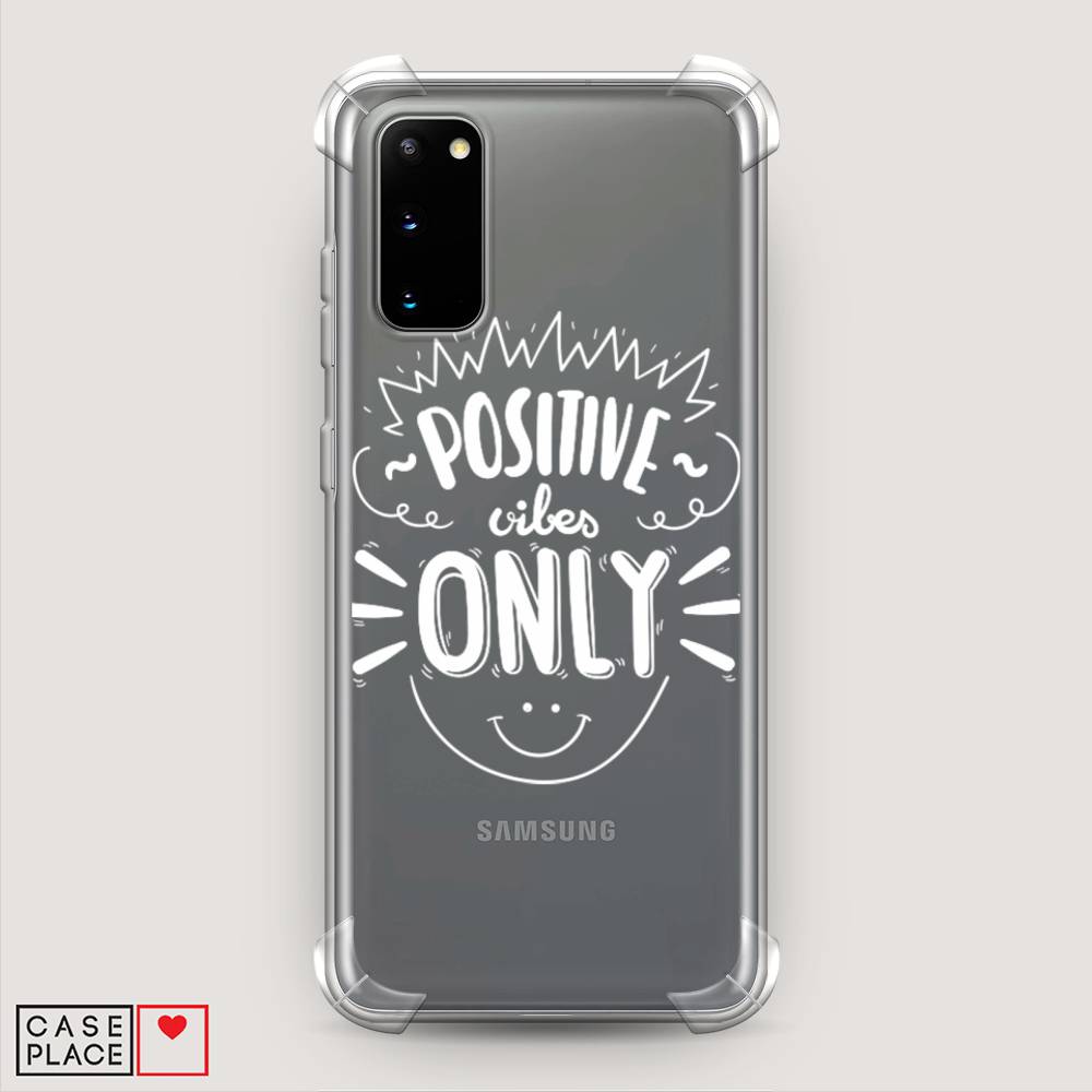 фото Противоударный силиконовый чехол "positive vibes only графика" на samsung galaxy s20 awog