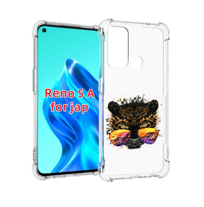 

Чехол MyPads тропический леопард для Oppo Reno 5A, Прозрачный, Tocco