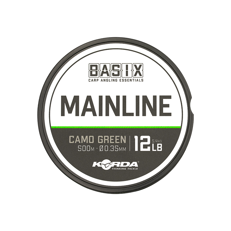 Леска KORDA Basix Main Line 0,35мм 500м 12lb Camo green