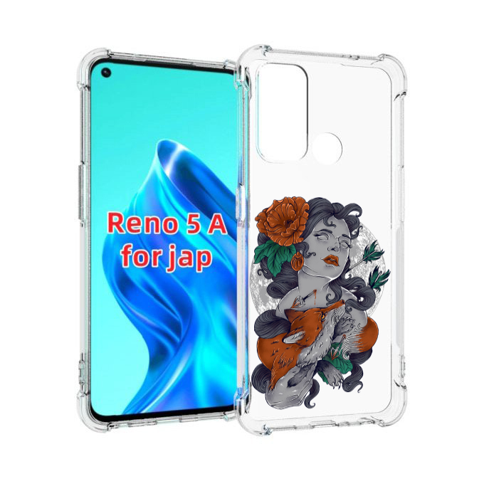 

Чехол MyPads темная девушка с лисой для Oppo Reno 5A, Прозрачный, Tocco