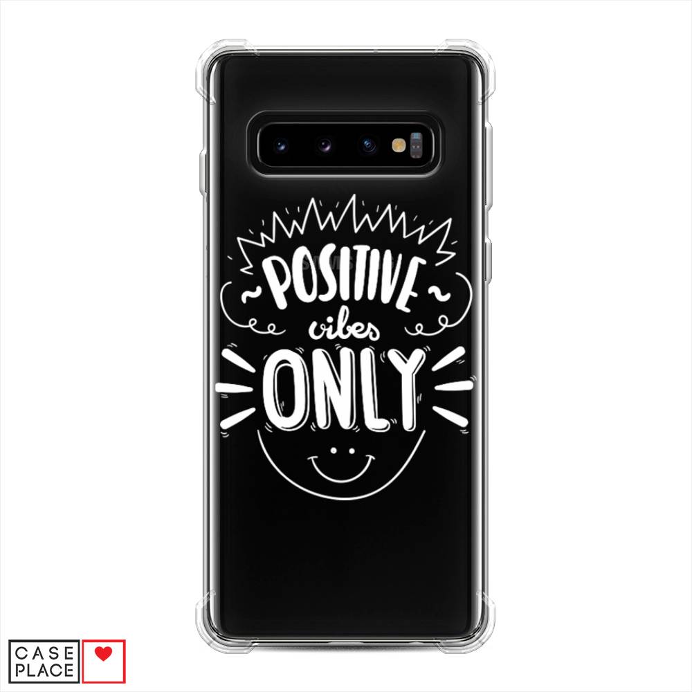 фото Противоударный силиконовый чехол "positive vibes only графика" на samsung galaxy s10 awog