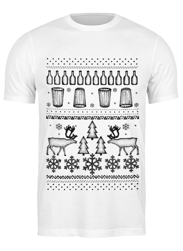 

Футболка мужская Printio Christmasdeers белая S, Christmasdeers