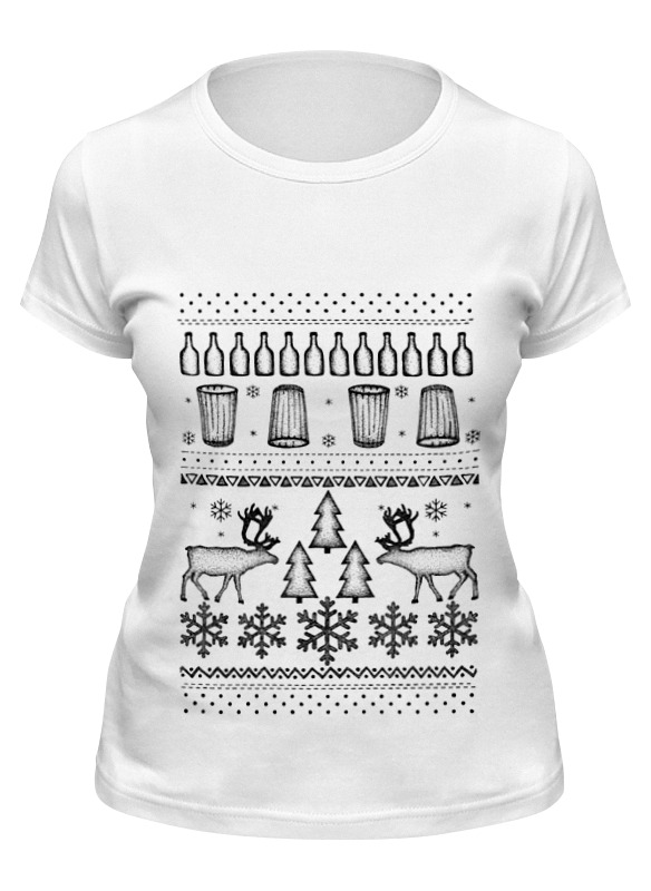 

Футболка женская Printio Christmasdeers белая S, Christmasdeers