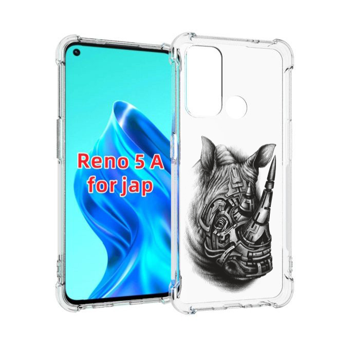 

Чехол MyPads стальной носорог для Oppo Reno 5A, Прозрачный, Tocco