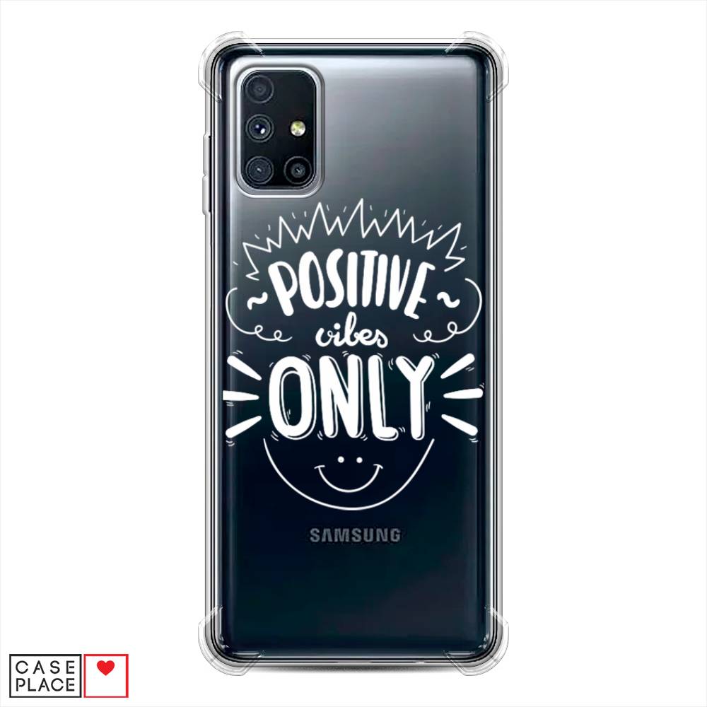 фото Противоударный силиконовый чехол "positive vibes only графика" на samsung galaxy m51 awog