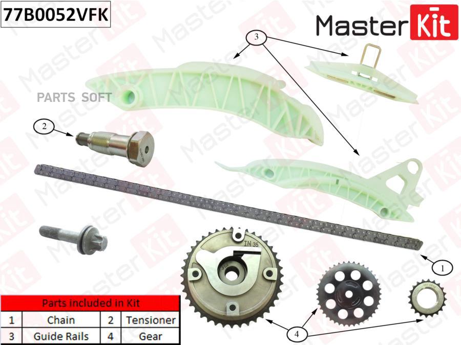 

Комплект Цепи Грм Citroen/Peugeot C4 1.6 Thp 140/1.6 Thp 1 5fr (Ep6dt) (Vvt) 77b0052vfk Ma