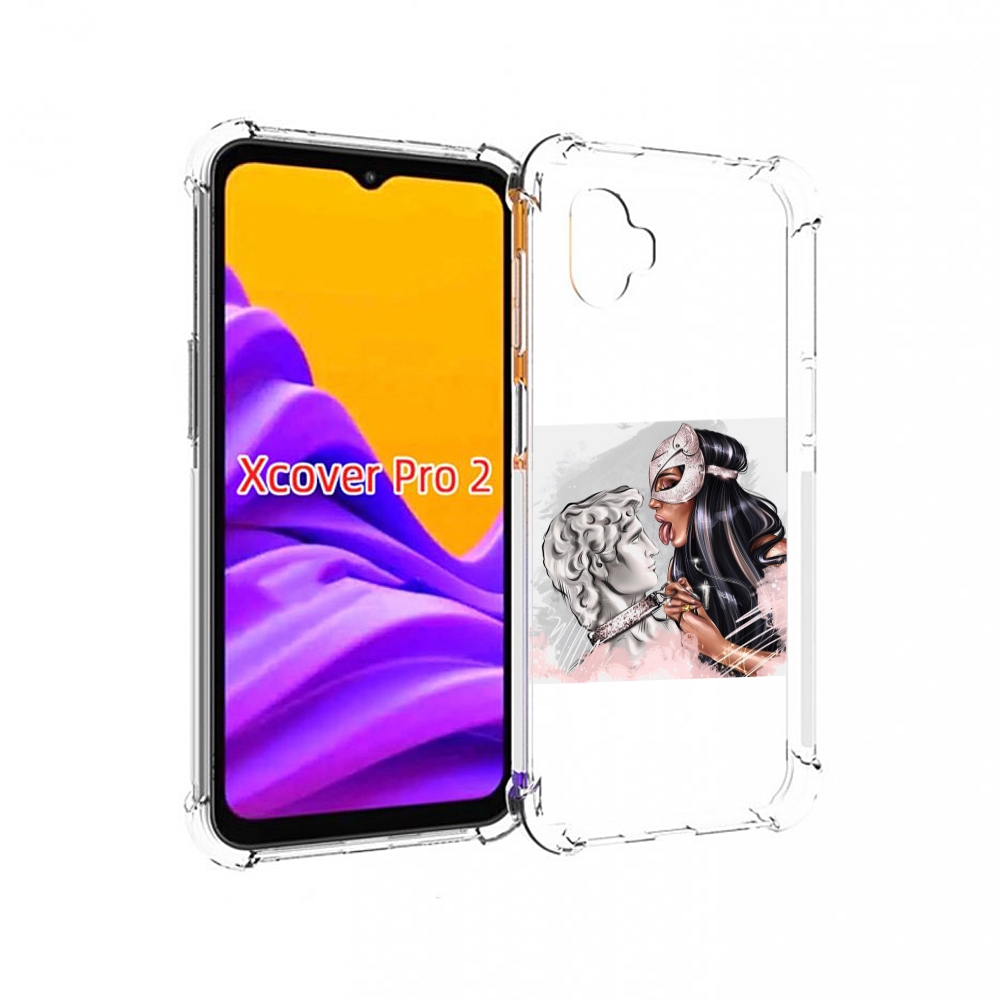 

Чехол MyPads девушка-флирт женский для Samsung Galaxy Xcover Pro 2, Прозрачный, Tocco