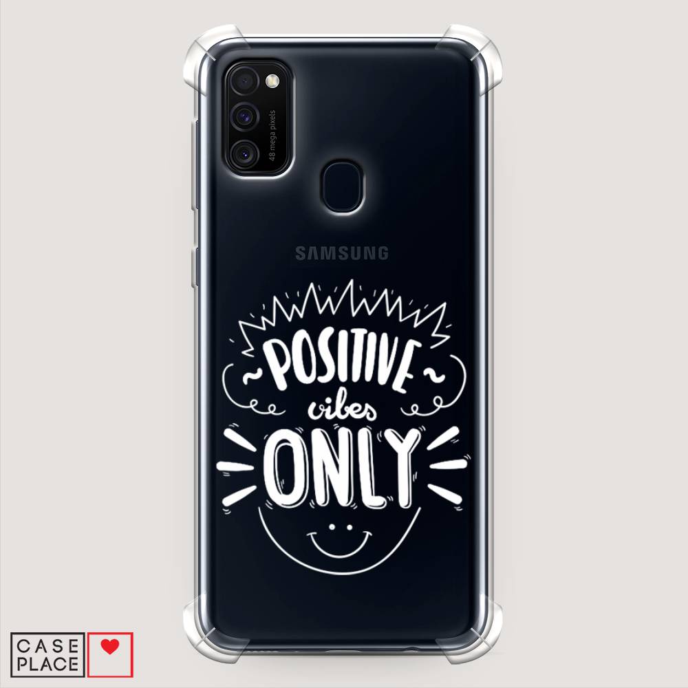 фото Противоударный силиконовый чехол "positive vibes only графика" на samsung galaxy m30s awog