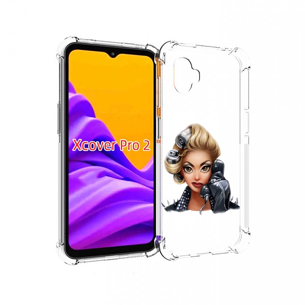 

Чехол MyPads девушка-смайлик-с-телефоном женский для Samsung Galaxy Xcover Pro 2, Прозрачный, Tocco