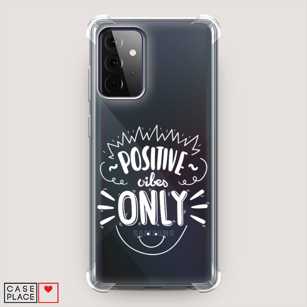 фото Противоударный силиконовый чехол "positive vibes only графика" на samsung galaxy a72 awog