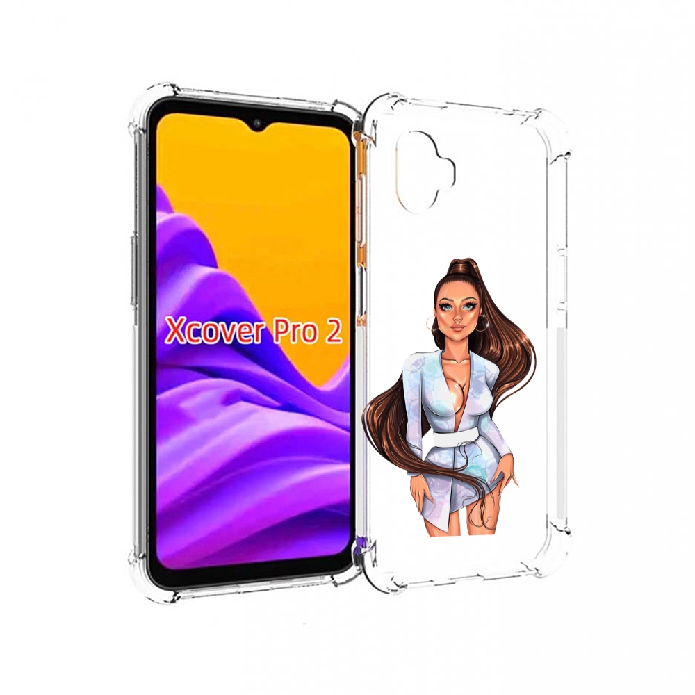 

Чехол MyPads девушка-с-очень-длинными-волосами женский для Samsung Galaxy Xcover Pro 2, Прозрачный, Tocco