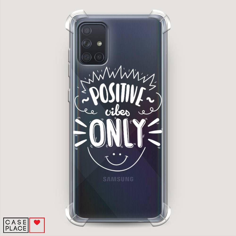 фото Противоударный силиконовый чехол "positive vibes only графика" на samsung galaxy a71 awog