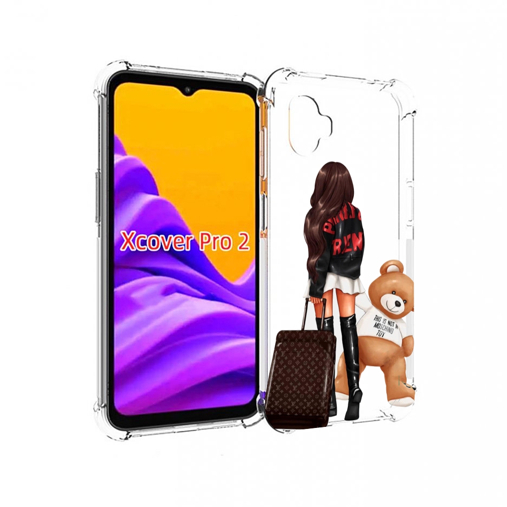 Чехол MyPads девушка-с-модным-чемоданом женский для Samsung Galaxy Xcover Pro 2