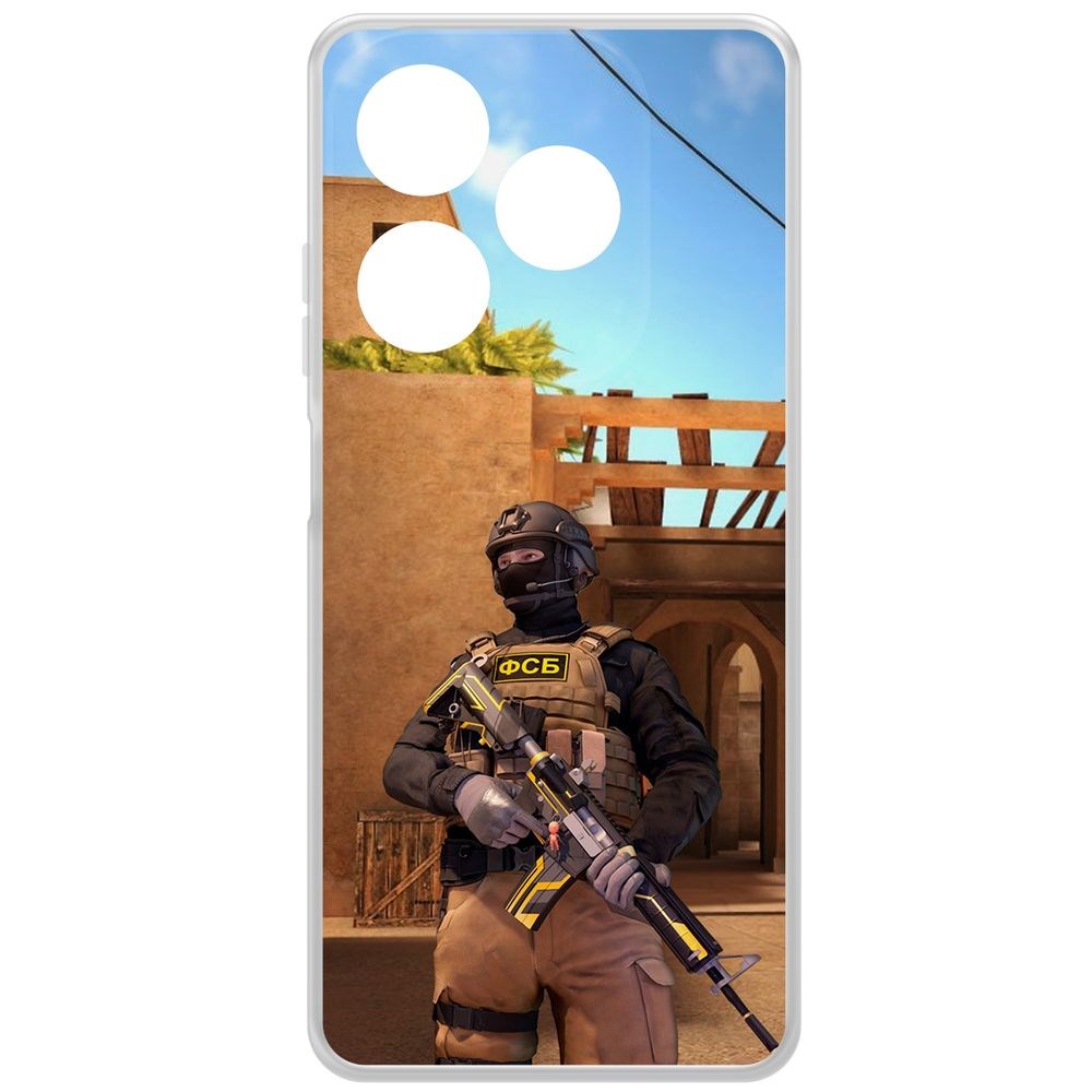 

Чехол-накладка Krutoff Clear Case Cтандофф 2 (Standoff 2) - ФСБ для Infinix Smart 8, Прозрачный