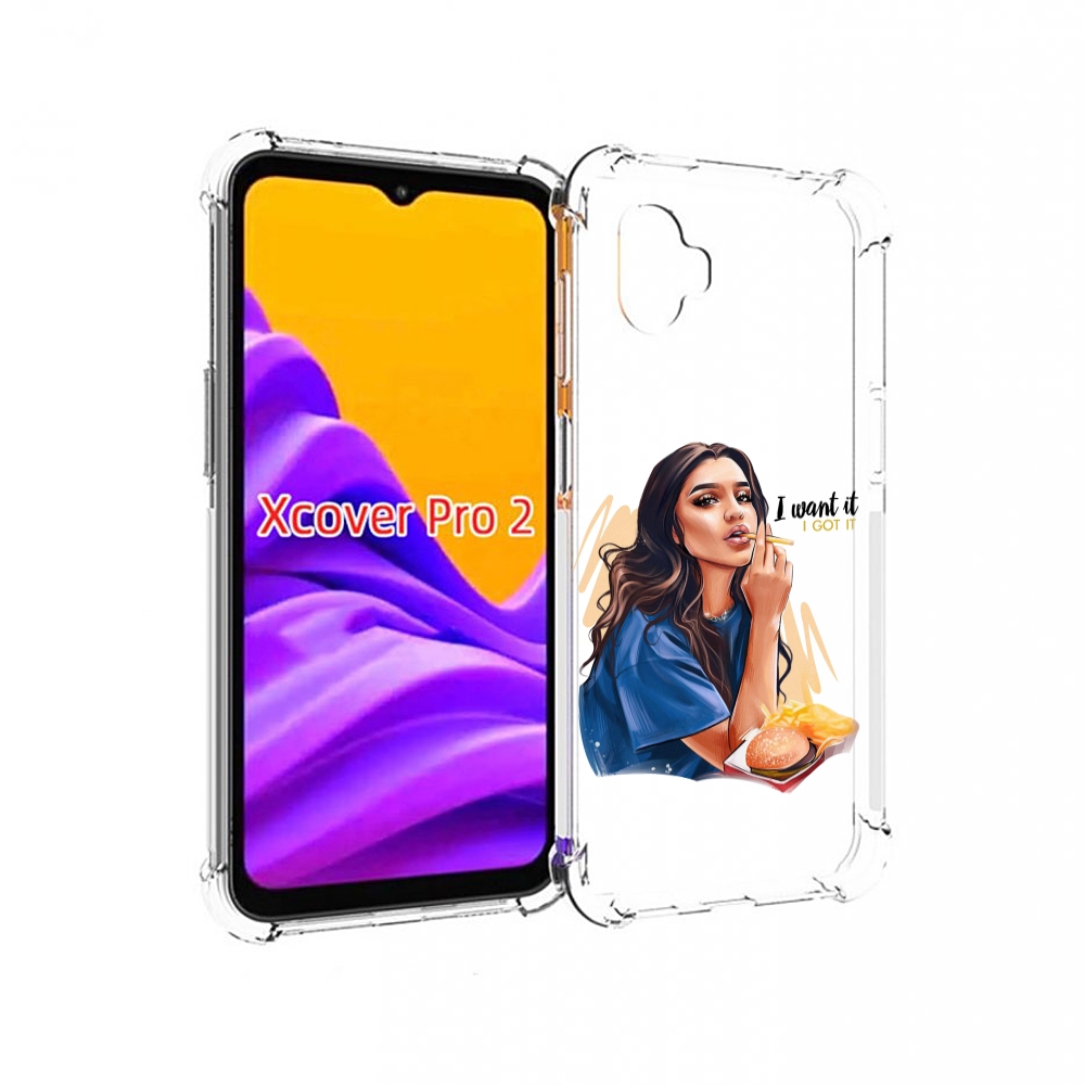 

Чехол MyPads девушка-с-едой-и-сигаретой женский для Samsung Galaxy Xcover Pro 2, Прозрачный, Tocco