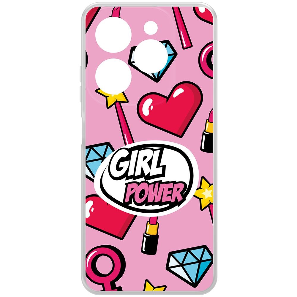 

Чехол-накладка Krutoff Clear Case Girl Power для INFINIX Hot 40i, Прозрачный