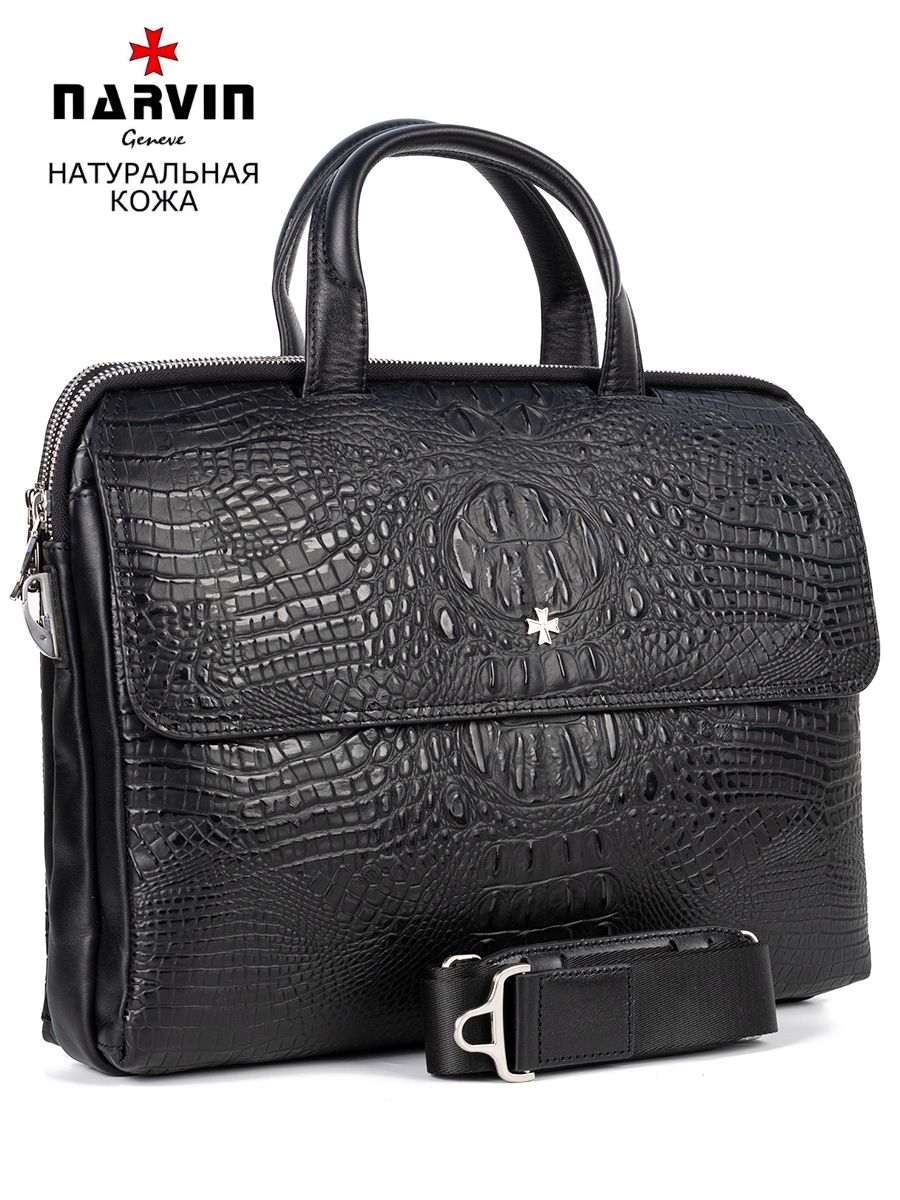 Сумка мужская Narvin 9759, bambino black Швейцария черный