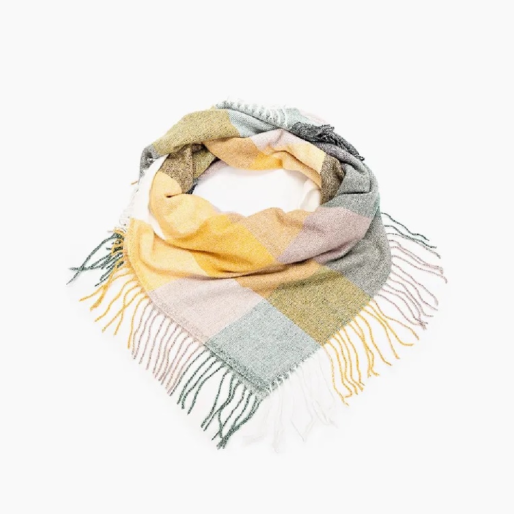 

Шарф женский Rosedena shawlcyB495 желто-зеленый, 100х100 см, shawlcyB495