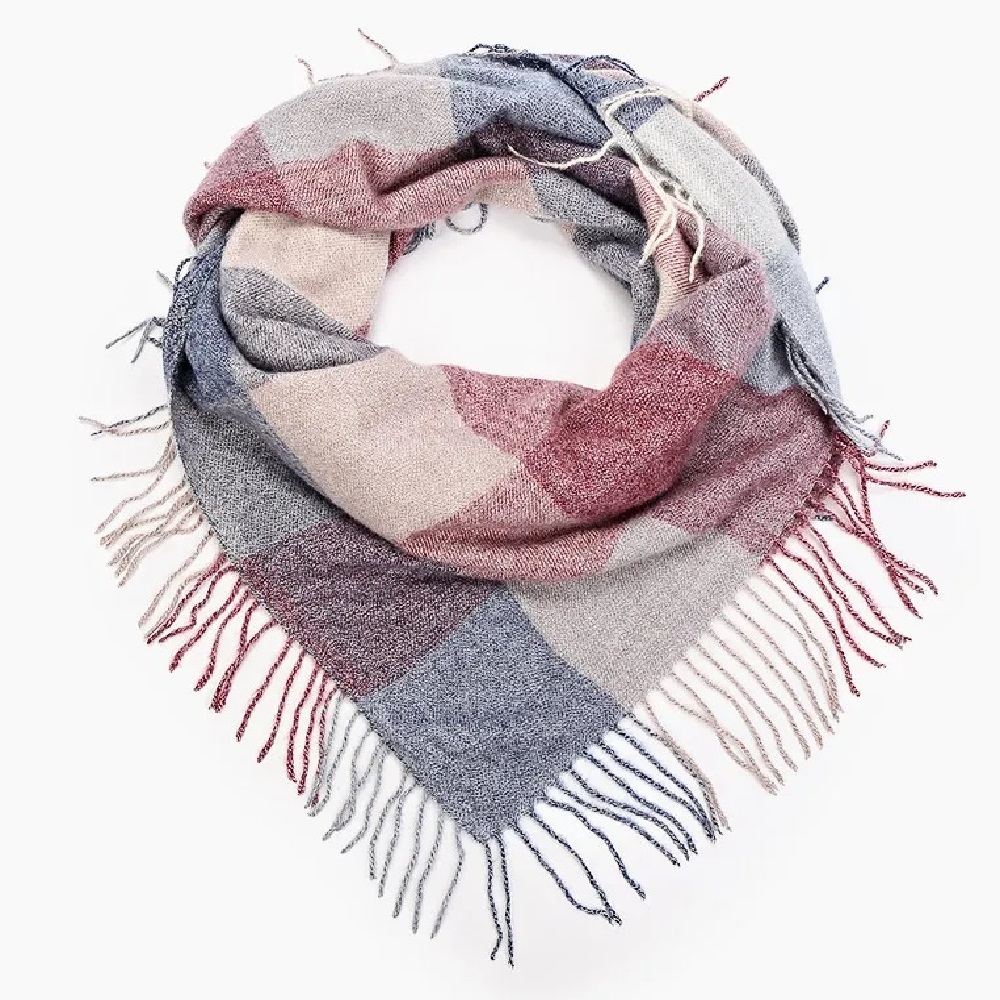 

Шарф женский Rosedena shawlcyB495 бордово-синий, 100х100 см, shawlcyB495