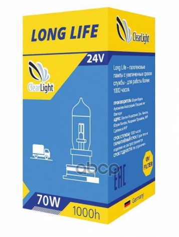 Mlh4ll 24V лампа H4(Clearlight)24V-75/70W Longlife ClearLight арт. MLH4LL24V