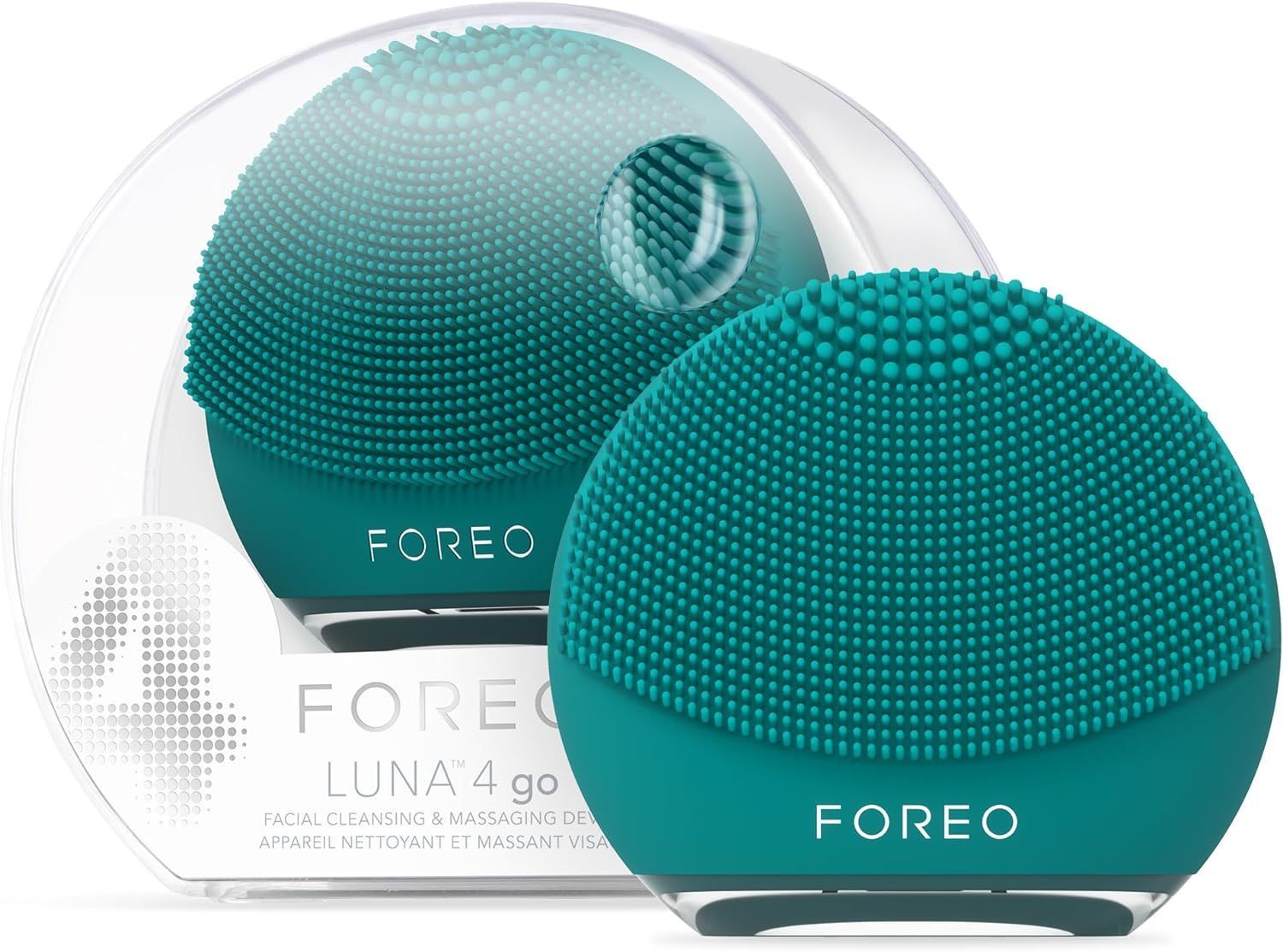 

Щетка 2-в-1 для очищения кожи лица Foreo Luna 4 go Travel-версия цвет темно-зеленый, Синий, Luna 4 go