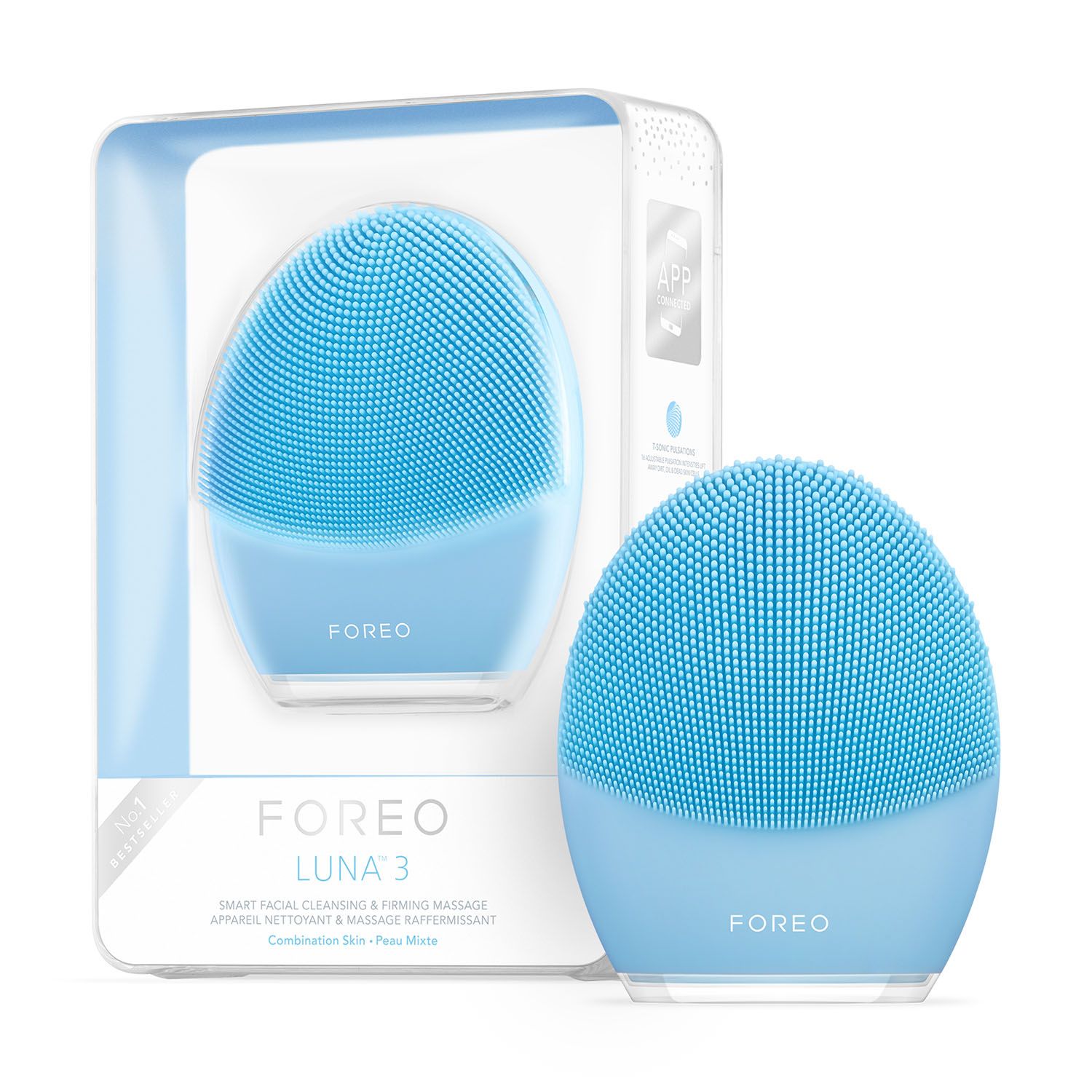 

Щетка для умывания и массажа FOREO LUNA 3 для комбинированной кожи, Голубой, Foreo Luna 3