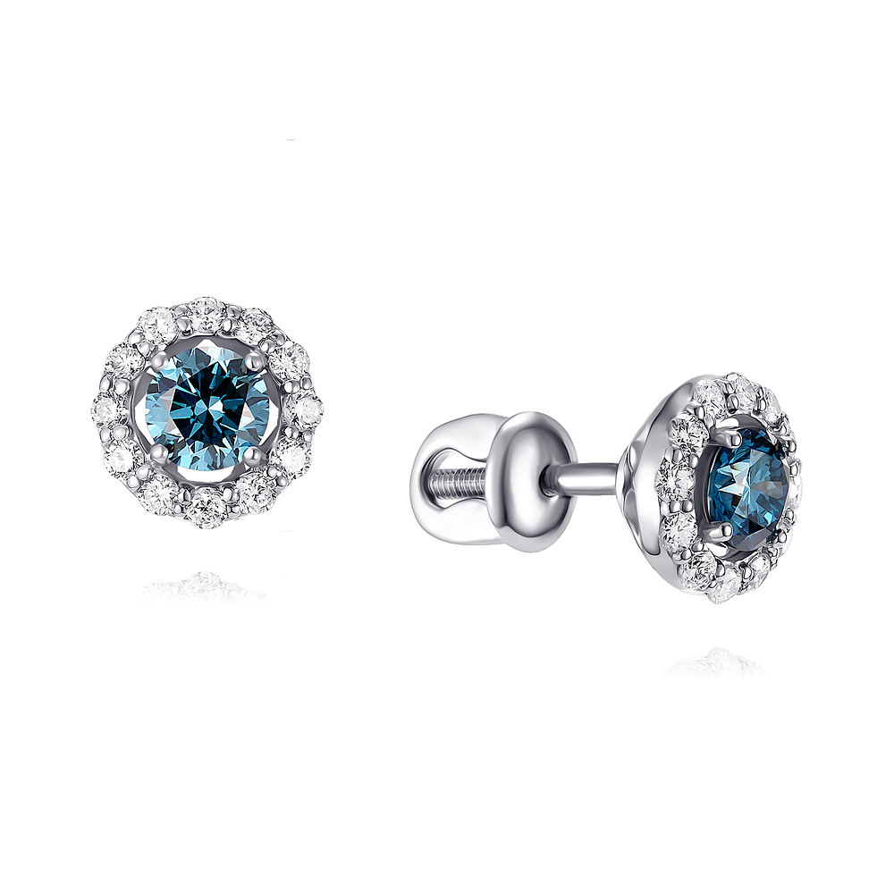 

Серьги из белого золота с бриллиантом выращенным ADAMAS 2124713-А51Д-423, 2124713-А51Д-423