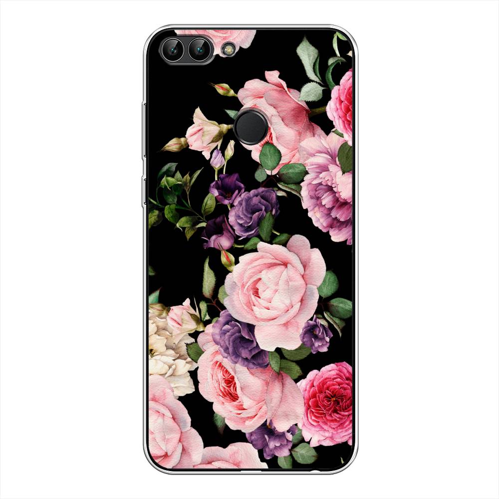 

Чехол Awog на Huawei Y9 2018 "Пионы для черном", Черный;розовый;зеленый, 64950-8