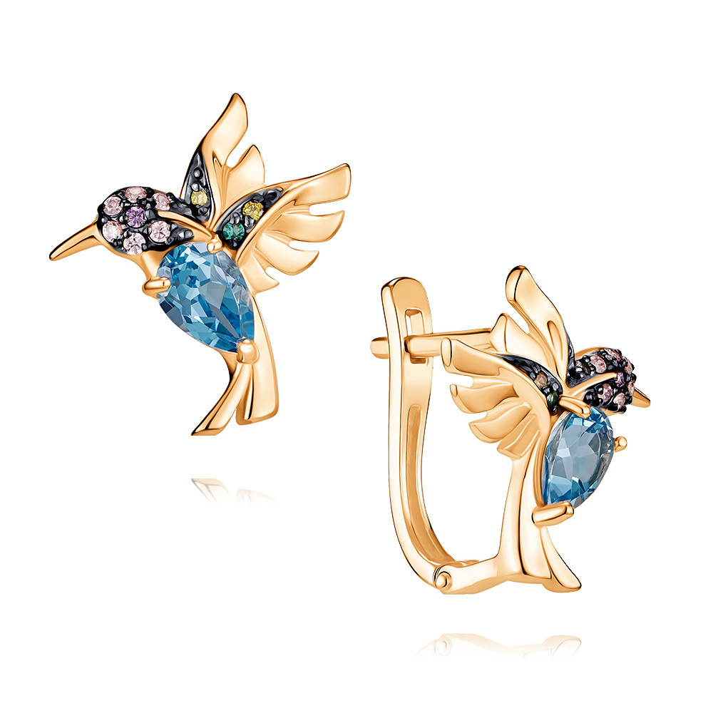 

Серьги из красного золота с топазом/фианитом ADAMAS 24038503/01-А50ДЧ-659, 24038503/01-А50ДЧ-659