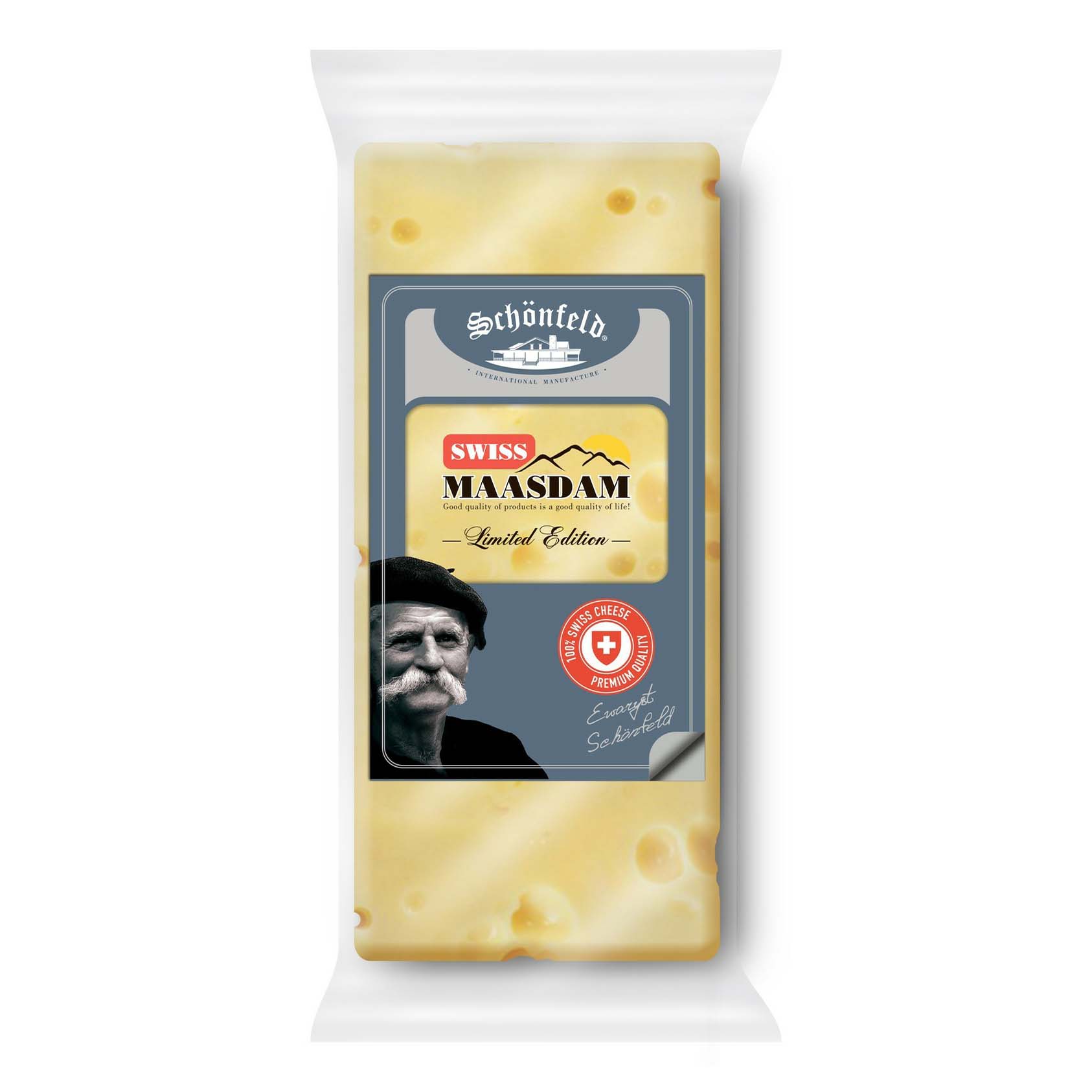 Сыр полутвердый Schonfeld Swiss Maasdam 48% +-2 кг