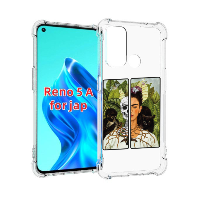 

Чехол MyPads сдвоенная картинка девушка скелет для Oppo Reno 5A, Прозрачный, Tocco