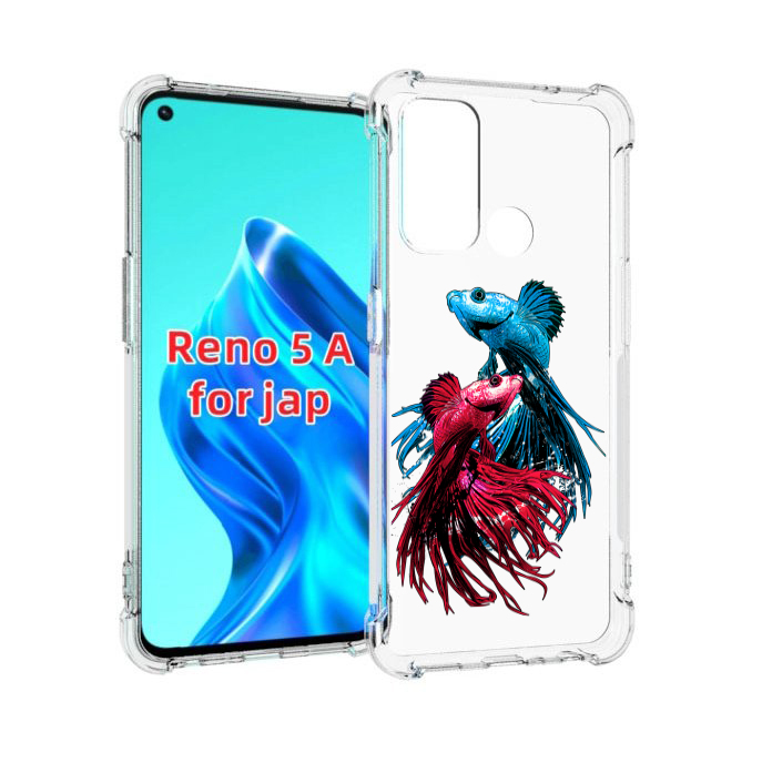 

Чехол MyPads рыбы петушки для Oppo Reno 5A, Прозрачный, Tocco