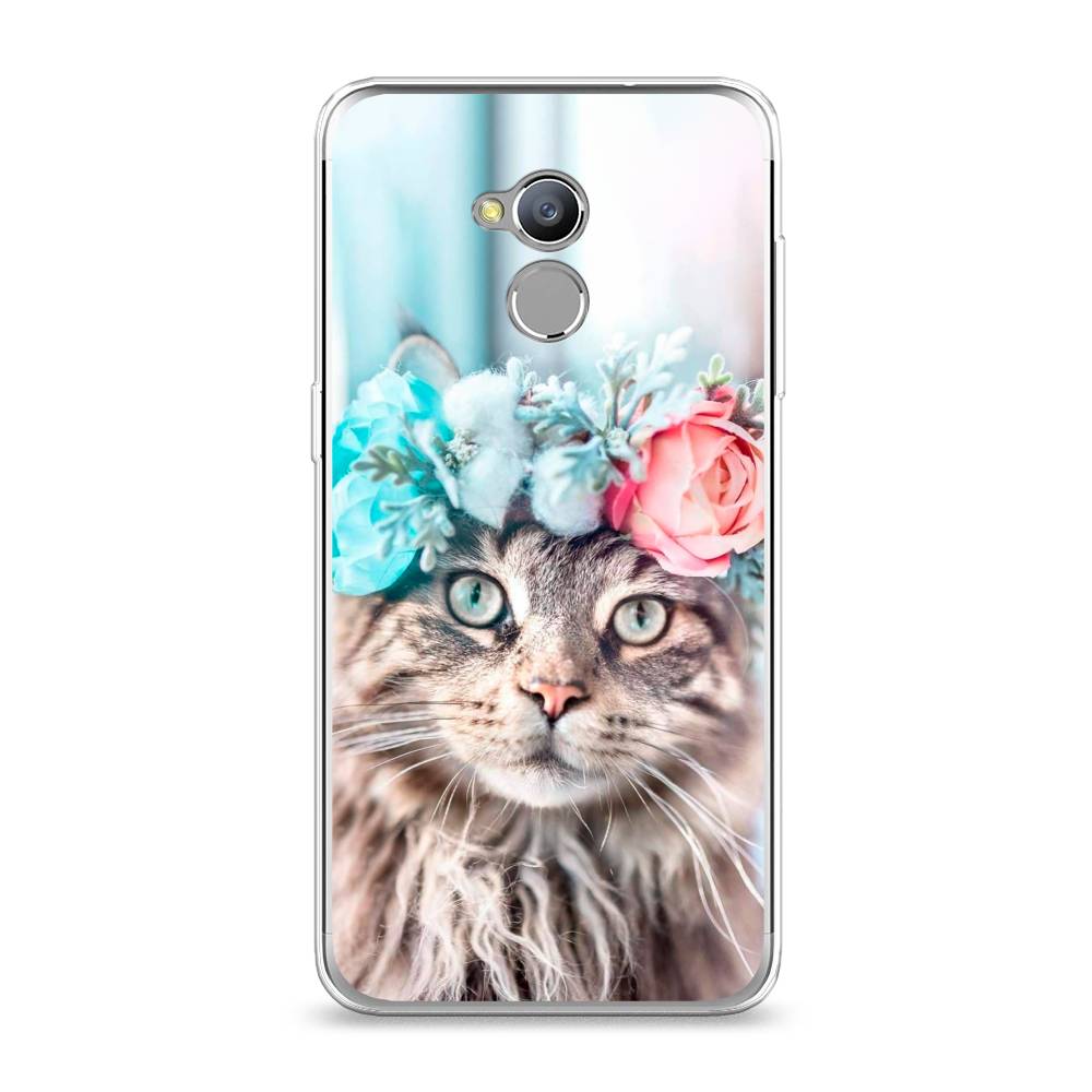 

Чехол Awog на ZTE Blade V7 Lite / ЗТЕ Блэйд V7 Lite "Кот в венке", 130450-2