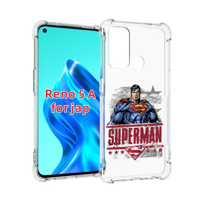 

Чехол MyPads рисунок супермен для Oppo Reno 5A, Прозрачный, Tocco