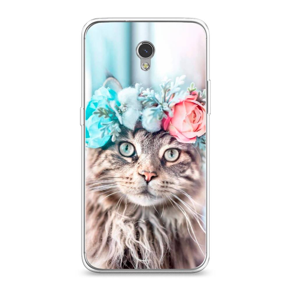 

Чехол Awog на ZTE Blade V7 / ЗТЕ Блэйд V7 "Кот в венке", Разноцветный, 131150-2