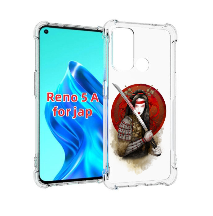 

Чехол MyPads рисованная девушка с катаной для Oppo Reno 5A, Прозрачный, Tocco