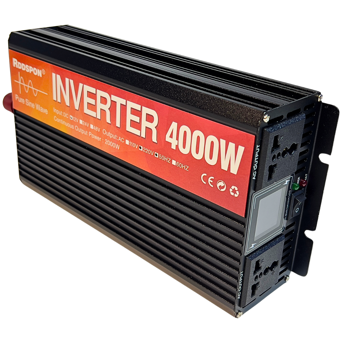 Автомобильный инвертор inverter400012v черный 4000 ватт