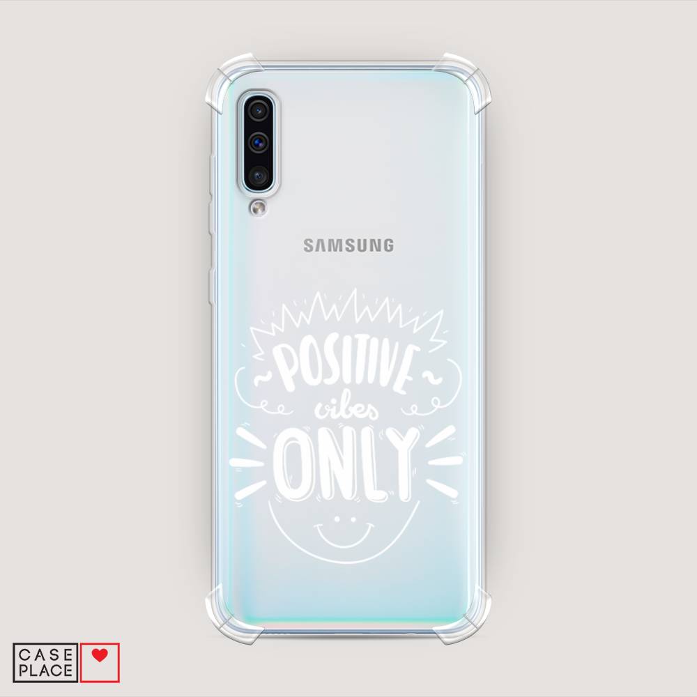 фото Противоударный силиконовый чехол "positive vibes only графика" на samsung galaxy a50 awog