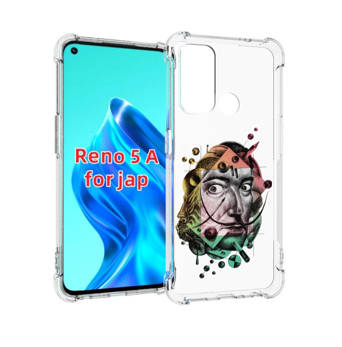 

Чехол MyPads разноцветное лицо абстракция для Oppo Reno 5A, Прозрачный, Tocco