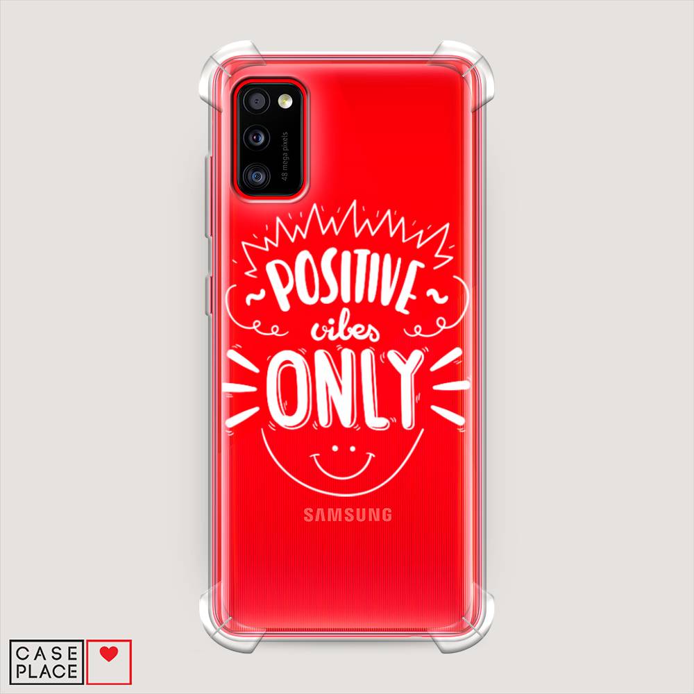 фото Противоударный силиконовый чехол "positive vibes only графика" на samsung galaxy a41 awog