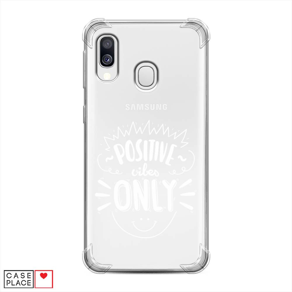 фото Противоударный силиконовый чехол "positive vibes only графика" на samsung galaxy a40 awog