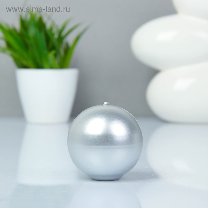 

Свеча шар, пленка, серебряная, D=6см