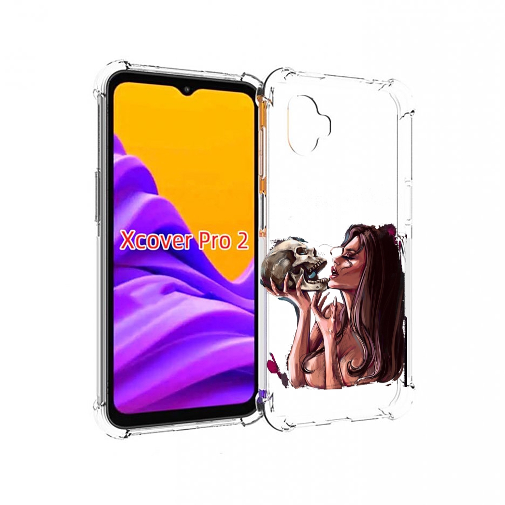 

Чехол MyPads девушка-модель-с-черепом для Samsung Galaxy Xcover Pro 2, Прозрачный, Tocco